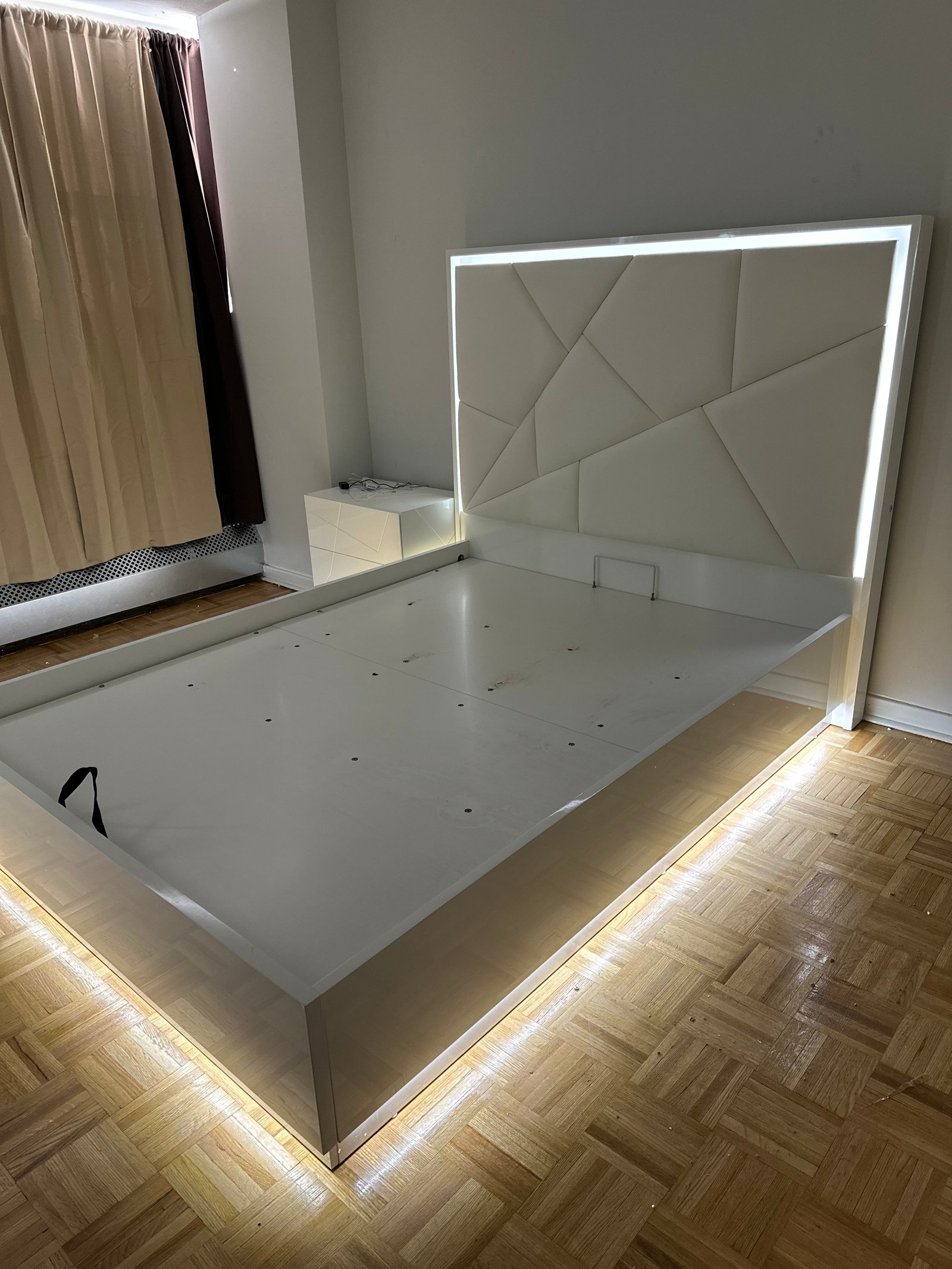 Wood feature wall in living room