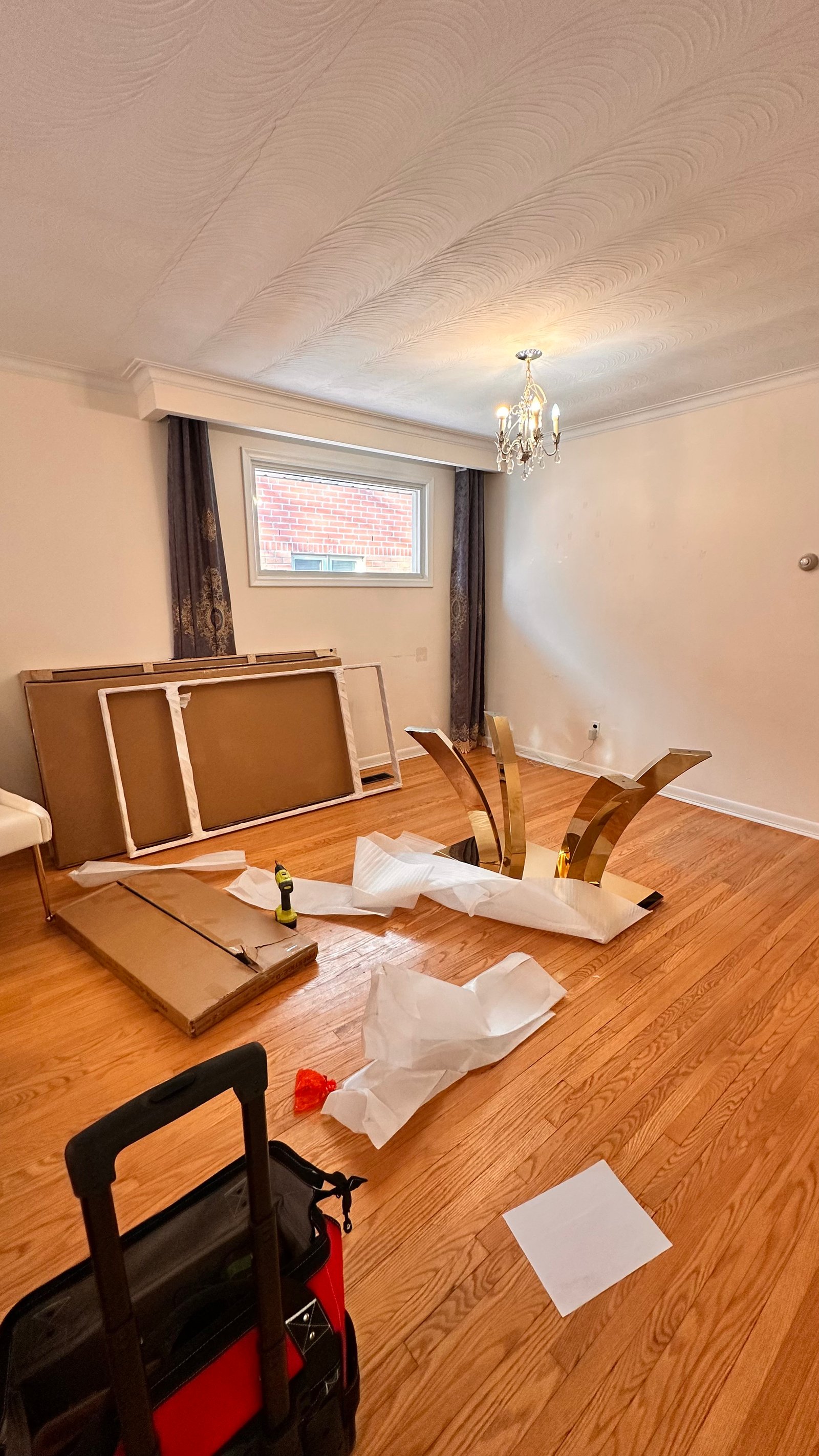 Panel work with window framing